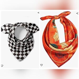 INAINI 100% Mulberry Silk Scarf /Bandana for Women Small Square Scarves (2)